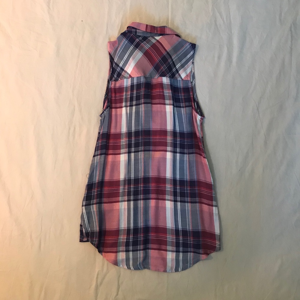 Rock ✊🏽& Republic 🇺🇸button up flannel tank top - Picture 2 of 5